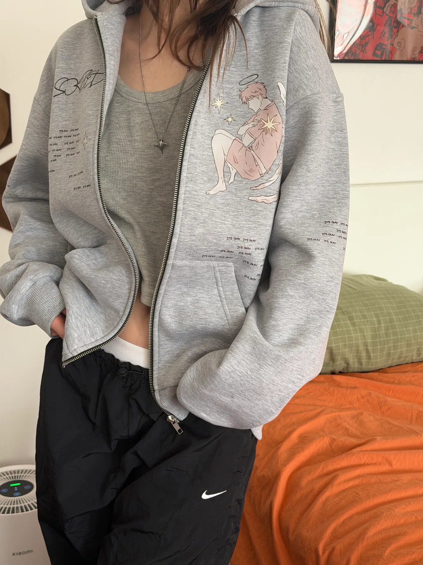 Zip-up hoodie "SO TIRED", photo 1